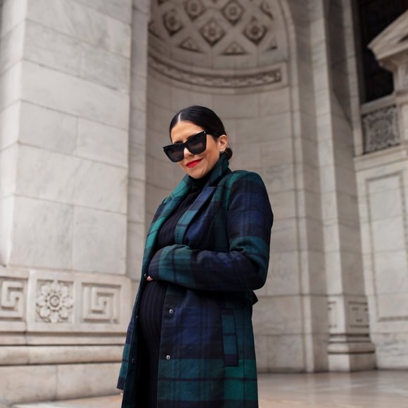 PLAID WRAP BELTED COAT - Picture 5 of 7